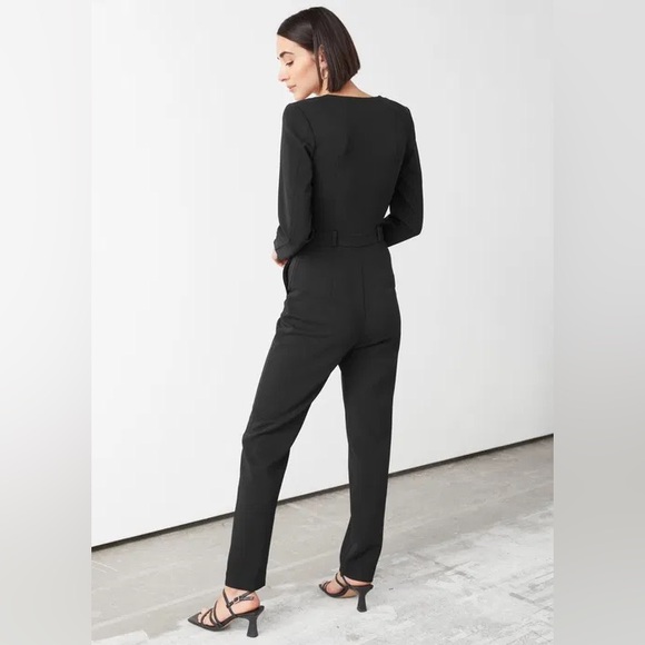 & Other Stories long sleeve black jumpsuit with sparkly buttons - Picture 4 of 6